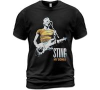 EIWOLJ Unisex Cotton T-Shirt The Police Sting My Songs World Tour Concert Andy Summers BlackLarge