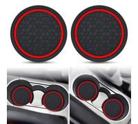 EIWXEFQT 4Pcs Car Cup Holder Coasters, for Ford Fiesta St-Line/Active 2008-2024 Nonslip Car Cup Holders Drink Coaster Vehicle Interior Accessories for Women Men,A