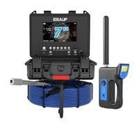 EIXAUP Sewer Camera Self Leveling with 512Hz Locator,100 ft/30 m, 7" IPS 1080P Monitor, Distance Counter, 12 Adjustable Lights, IP68 Pipe Inspection Camera with DVR and 32GB Card