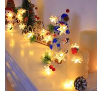 eizliyorum 20 Led Christmas Snowflake Lights | 6.56Ft Christmas Snowflake Lights with Pine Cone | Lighted Garland Christmas - Battery Operated for Outdoor