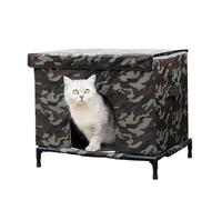 eizliyorum Cat Outdoor House,Insulated Waterproof Nest,Raised Base Cat House Outdoor Weatherproof with Transparent Window - for Kittens Chickens Bunnies Animals Winter Outside Patio Balcony