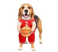 eizliyorum Dog Basketball Costume With Ball | Dog Basketball Costume | Dog Basketball Breathable T-Shirt - Breathable Pet Basketball Star Costume For Medium Cats