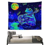 eizliyorum Glowing Tapestry | UV Reactive Tapestry | Upright Poster, Frog Guitar Tapestry, Wall Decor for Home, Adults and Teens