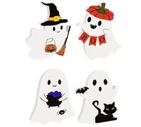 eizliyorum Halloween Ghost Decor | Halloween Ghost Signs Indoor Centerpieces | Spooky Table Centerpieces for Holiday Kitchen Fireplace Party Indoor Porch Tiered Tray Apartment Housewarming