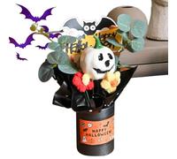 eizliyorum Halloween Pumpkin Flowers - Holiday Pumpkin Bouquet - Artificial Flowers with Eucalyptus Leaves Decoration Indoor Home Table Centerpiece for Halloween Party Mantel