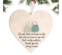 eizliyorum Heart Friendship Ornament, Friendship Decoration Acrylic Heart Ornament, Hangable Keepsake Sea Glass Art for Students Girls Teens Women Adults True Friends