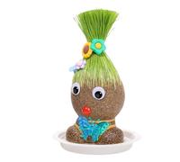 Eizliyorum Your Own Grass Head - Growing Toy | Doll in Bonsai Pots - Fun & Educational Desktop Plant Ornaments for Bedroom
