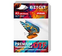 EIZYCUT DTF Transfer Film - A3 100 Sheets 11.7"x16.5" Double-Sided Matte, Premium DTF Film Paper for All Dark Fabric Textile and Colors T Shirts