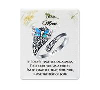 EJALEN Jewelry gift for mom for birthday mothers day 925 sterling silver opal dragonfly thumb ring for mom, vintage boho sunflower oxidized thumb ring for women