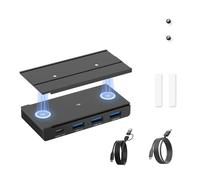 EJAY 4-Port Magnetic USB Hub, 3 USB 3.0 + 1 Type C Port, 5Gbps Data Transfer, Includes Sliding Rail, Screws and Sticky Pads, Compatible with MacBook, Laptop, PC, Black