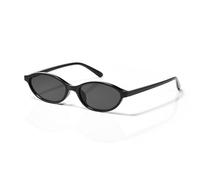 EJDHA Vintage Oval Sunglasses for Women Tortoise Shell Brown Gradient Lens, black/black, One Size