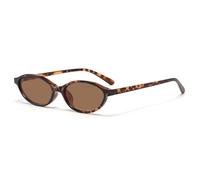 EJDHA Vintage Oval Sunglasses for Women Tortoise Shell Brown Gradient Lens, Leopard Print / Brown, One Size