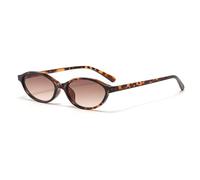 EJDHA Vintage Oval Sunglasses for Women Tortoise Shell Brown Gradient Lens, Leopard Print / Gradient, One Size