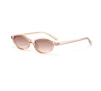 EJDHA Vintage Oval Sunglasses for Women Tortoise Shell Brown Gradient Lens, Light Brown/Gradient, One Size