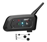 EJEAS Motorbike Bluetooth Intercom, Vnetphone V6 1200m Motorcycle Bluetooth Headsets 6 Riders Communication System with Waterproof, GPS, DSP Noise Reduction(1 Pack)