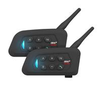 EJEAS V4Plus Bluetooth Headset Intercom for Motorcycle, 4-way Communication System Waterproof 1500m Wireless Motorbile Interphone With Voice Assistant/Noise Cancellation/FM (2pc)
