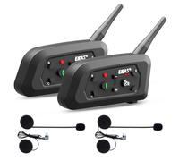 EJEAS V6 Motorcycle Bluetooth Headset, 2 Riders Motorcycle Intercom Helmet Communication System with Noise Reduction and Bluetooth 5.1 for Motorcycling Skiing and Climbing (2 Pack)