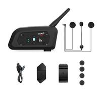 EJEAS V6 Pro+ BT Interphone 1200M Bluetooth Motorbike Motorcycle Helmet Intercom Headset with Duplex Interphone Advanced Noise Control for up to 6 Riders Skiing and Riding (1 Piece)