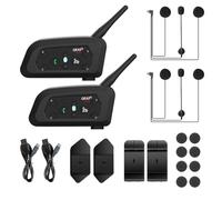 EJEAS V6 Pro+ BT Interphone 1200M Bluetooth Motorbike Motorcycle Helmet Intercom Headset with Duplex Interphone Advanced Noise Control for up to 6 Riders Skiing and Riding (2 Piece)