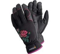 Ejendals Tegera 90030 Flower Gardening Gloves Unlined Synthetic Leather Black Pink for allround work (SMALL)
