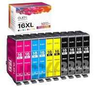 ejet 10 Pack 16XL Compatible Ink Cartridges for Epson 16 XL for Epson Workforce WF2750 WF2630 WF2530 WF2510 WF-2750 WF-2630 WF-2760 WF-2660 WF-2650 WF-2540 WF-2530 WF-2520 WF-2510 WF-2010 WF 2750