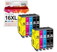 ejet 10 Pack 16XL Compatible Ink Cartridges for Epson 16 XL for Epson Workforce WF2750 WF2630 WF2530 WF2510 WF-2750 WF-2630 WF-2760 WF-2660 WF-2650 WF-2540 WF-2530 WF-2520 WF-2510 WF-2010 WF 2750