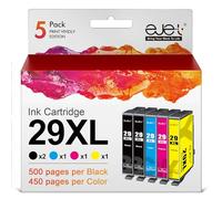 ejet 29XL High Yield Ink Cartridge Replacement for Epson 29XL for Epson Expression Home XP452 XP352 XP245 XP442 XP345 XP-255 XP-455 XP-245 XP-342 XP 352 XP 342 (Black Cyan Magenta Yellow, 5-Pack)
