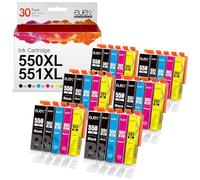 ejet 550XL Replacement for Canon PGI-550 CLI-551 Ink Cartridges Compatible for Pixma iP7250 MG5650 MX925 iX6850 MG5550 MG5450 MG6650 MX920 MG5400 MG6450 MG7500 (Black Cyan Magenta Yellow, 30-Pack)