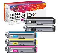 ejet TN241 TN245 Toner Cartridges for Brother TN-241 TN-245 Compatible for HL-3140CW DCP-9020CDW HL-3150CDW DCP-9015CDW HL-3170CDW MFC-9340CDW MFC-9330CDW (Black Cyan Magenta Yellow, 5-Pack)