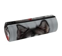 EJFICAHG Pen Bag Alaskan Sled Dog Red Rose Flowers Pencil Case Stationery Case Pen Pouch Cosmetic Bag Makeup Bag