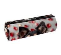 EJFICAHG Pen Bag Alaskan Sled Dog Red Rose Pencil Case Stationery Case Pen Pouch Cosmetic Bag Makeup Bag
