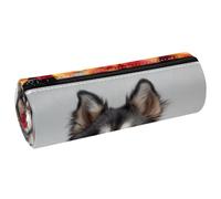 EJFICAHG Pen Bag Alaskan Sled Dog with Rose Flower Pencil Case Stationery Case Pen Pouch Cosmetic Bag Makeup Bag