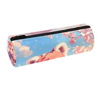 EJFICAHG Pen Bag Cute Red Panda Cherry Blossom Pencil Case Stationery Case Pen Pouch Cosmetic Bag Makeup Bag