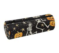 EJFICAHG Pen Bag Halloween Skeletons Pumpkins Stars Patterns Pencil Case Stationery Case Pen Pouch Cosmetic Bag Makeup Bag