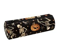 EJFICAHG Pen Bag Halloween Skeletons Pumpkins Stars Patterns Pencil Case Stationery Case Pen Pouch Cosmetic Bag Makeup Bag