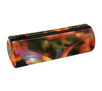 EJFICAHG Pen Bag Hummingbird Orange Hibiscus Flowers Pencil Case Stationery Case Pen Pouch Cosmetic Bag Makeup Bag