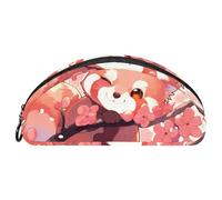 EJFICAHG Pencil Bag Cute Red Panda Cherry Blossom Pencil Box Stationery Case Pen Pouch Zipper Makeup Cosmetic Bag Travel Organizer