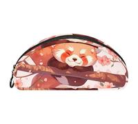 EJFICAHG Pencil Bag Cute Red Panda Cherry Blossom Pencil Box Stationery Case Pen Pouch Zipper Makeup Cosmetic Bag Travel Organizer