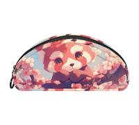 EJFICAHG Pencil Bag Cute Red Panda Cherry Blossom Pencil Box Stationery Case Pen Pouch Zipper Makeup Cosmetic Bag Travel Organizer