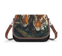 EJFICAHG Women's Handbag Tiger In Jungle Satchel Bag Leather Crossbody Bag Waterproof Messenger Bag