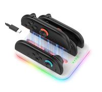 EJGAME 4 in 1 Charging Dock Compatible with Nintendo Switch 2 for Joy pad with LED Indication, Charger Station with Charging Cable (White)