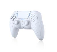 EJGAME Wireless Controller Compatible with PS5/Pro/Slim/PC/Steam Deck,Support Turbo,Dual Vibration, 3.5mm Audio Jack, 6-Axis Motion Contro Gamepad with Speaker(White)