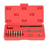 EJGMCNSGB Metric Thread Restorer,15Pcs/Set Metric Thread Restorer Repair Tool Kit with 7Pcs Die 7Pcs Tap 1Pc File for Car