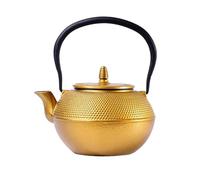 EJGMCNSGB Teapots Tea Pot, Large Capacity Boiling Kettle, Handle Tea Kettle, 1.2L Golden Raindrop Cast Iron Teapot Style Health Boiling Teapots & Coffee Servers Travel Tea Set