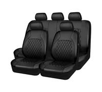 EJHJH 9 pcs Car Seat Cover Sets for Dacia Duster 2018-2023 2024, Leather Car Seat Covers Full Set Compatible with Airbags Front Rear Seat Protectors,Black