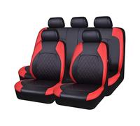 EJHJH 9 pcs Car Seat Cover Sets for Hyundai I10 2015-2019, Leather Car Seat Covers Full Set Compatible with Airbags Front Rear Seat Protectors,Red