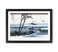 Ejiri in The Suruga Province by Katsushika Hokusai Framed Print | A2 Black Framed Wall Art | Ready to Hang | Asian Nature Picture | Living Room Bedroom Lounge Office