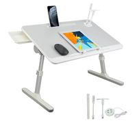 ejlaikmm Lap Desks for Adults,Height & Angle Adjustable Laptop Stand for Bed, Laptop Desk Bed Tray Table,Foldable Portable Bed Laptop Table for Couch Sofa Chair Floor Standing Desk for Writing Eating