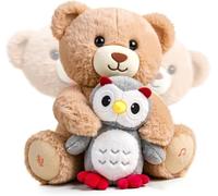 eJog Pup Musical Bear Stuffed Animal with Owl, Interactive Talking Plush Toy, Soft Toys for Kids, Record Repeat Plushie, Gift for Toddlers