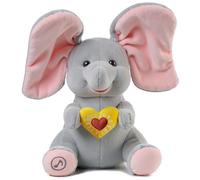 eJog Pup Peek a Boo Elephant, Interactive Elephant Toy, Singing Dancing Plush Animal, Gift for Toddlers, Kids, Boys, Girls